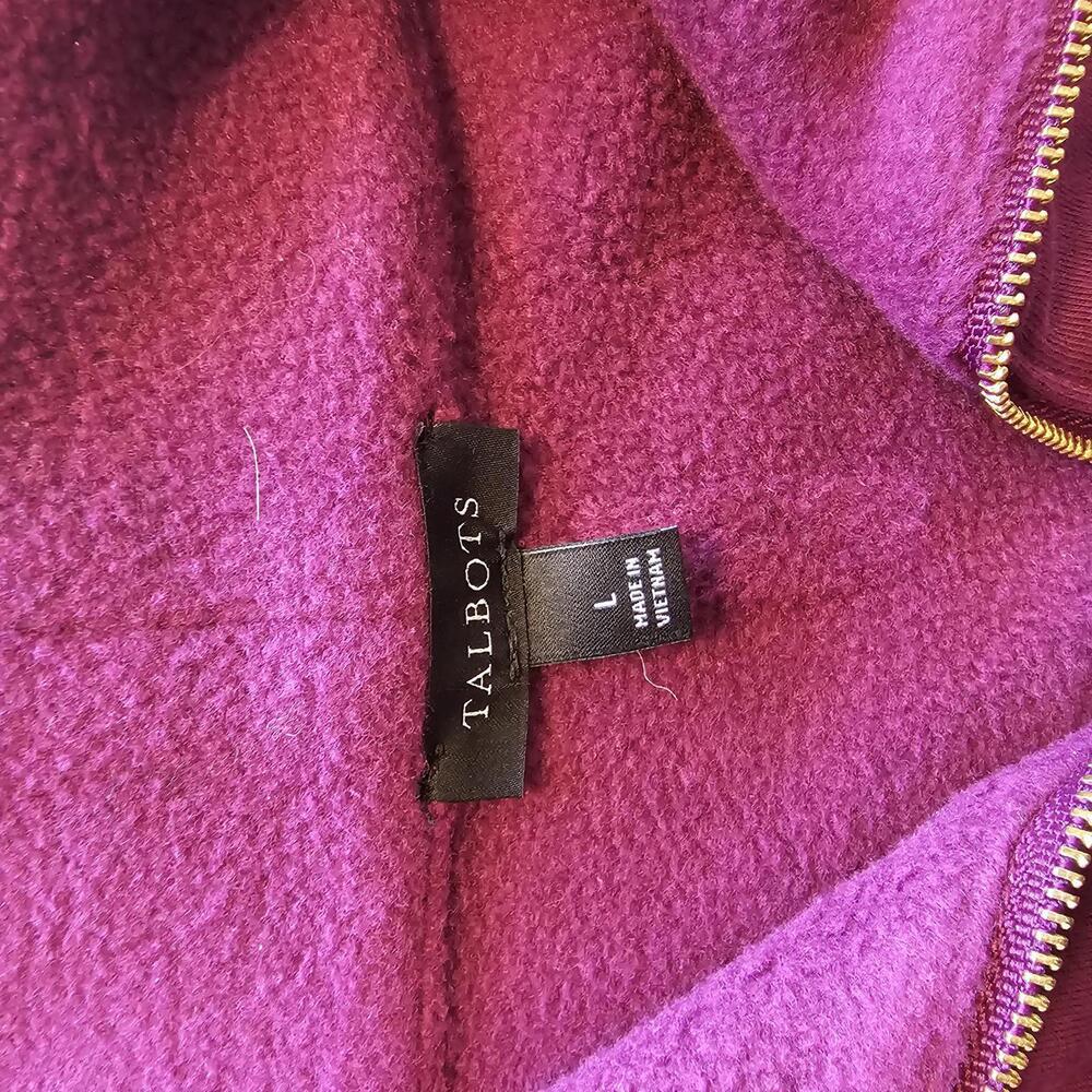 Stylish Talbots Purple Pullover with Zip - Picture 4 of 5